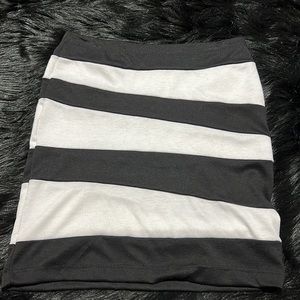 vintage striped asymmetrical skirt